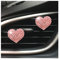 CGEAMDY 2 Stück Auto Lüftungsclip Liebe Herzform Dekoration, Auto Lüftungsschlitz Clips, Auto Lufterfrischer Aromatherapie Clips Bling Strass Auto Charm Zubehör Für Mädchen Frauen (Rosa)