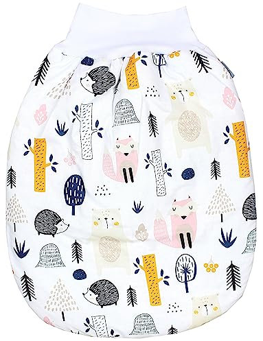 TupTam Baby Strampelsack Schlafsack mit breitem Bund Winterschlafsack für Mädchen Jungen Babyschlafsack, Farbe: Wald/Beige, Größe: 6-12 Monate