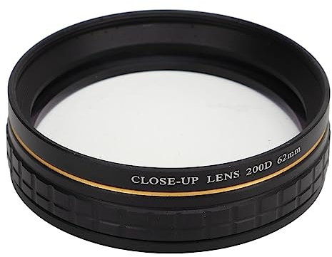 200D Close Up Lens, 49mm 52mm 55mm 58mm 62mm 67mm 72mm 77mm 82mm Optical Glass Macro Close Up Filter for Shooting Flowers Jewelry Water Droplets (62mm)