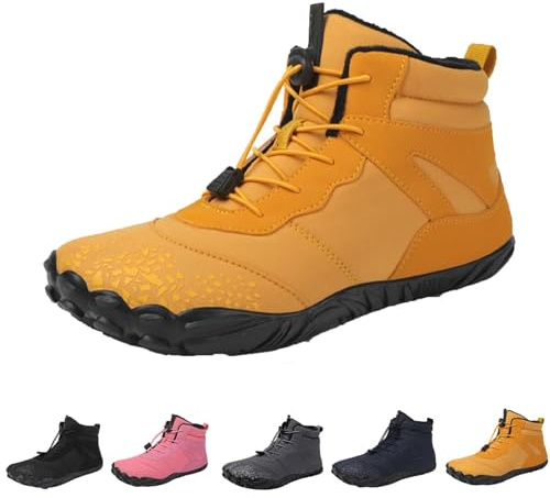 Barfußschuhe Winter, Winter Outdoor Barfußschuhe Wasserdicht Barfussschuhe Schnell Trocknend Traillaufschuhe rutschfeste Stiefel Wanderschuhe Zehenschuhe Barefoot Shoes Herren Damen