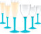 Flutes Champagne Plastique (20) + Verres Plastique Reutilisable (20) - Gobelet, Verre a Pied Coloré - Design Idéal pour Anniversaire, Mariage, Noël - 100% Recyclable et Réutilisable (Turquoise)