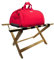 VIRSUS Porta Valigie Pieghevole in Legno Bamboo con 5 Cinghie NA7880, misura 65x36x36 cm, Cavalletto Sgabello Reggivaligia, per Bagagli, Valigie in Hotel, B&B, Albergo, Camera da Letto