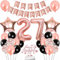 Conruich Geburtstagsdeko 27 Jahre Frauen, Luftballon 27. Geburtstag Deko Frau, Rosegold Tortendeko Geburtstag 27 Jahre Frau, Happy Birthday Banner für 27. Geburtstag Frauen Manner Party Dekoration