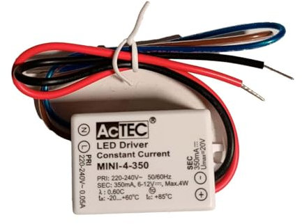 A2ZWORLD Led Driver, Corrente Costante, 4W 350mA 6-12V, Mini Alimentatore per Strisce Led, IP65