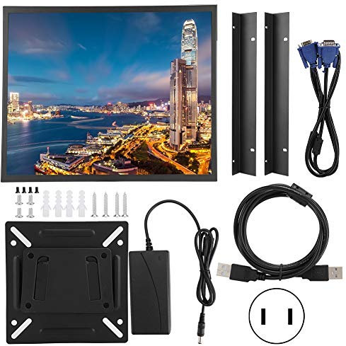 Dpofirs Monitor da 19 Pollici, Monitor Touchscreen 1280 X 1024, Monitor Touch Screen Capacitivo Multipunto 4:3, VGA/HDMI AV/BNC per Automazione Industriale di Automobili POS Vendita