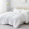 Cottonople 2 Pièces Ensemble de Housse de Couette, Microfibre Brosse Douce Blanche 120 GSM Literie (140x200cm) et 1 Taie d'oreiller, Housse de Couette