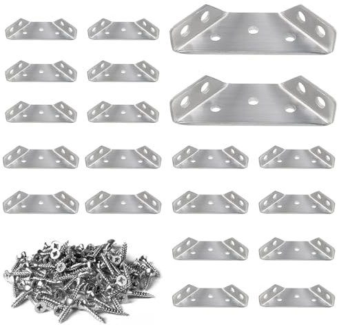 yotutun winkel metall, 20 Stück winkelverbinder edelstahl, eckwinkel edelstahl winkel, eckverbinder für Schrank Tisch Stuhl