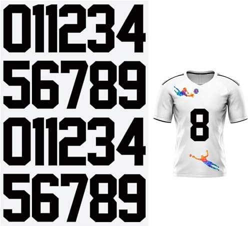 22 Pieces lron on Numbers for Jersey, 8inchHeat Transfer Numbers 0 to 9 Jersey NumbersLarge lron on Vinyl Numbers for Clothing Tshirt Fabric DlY Craft, Black