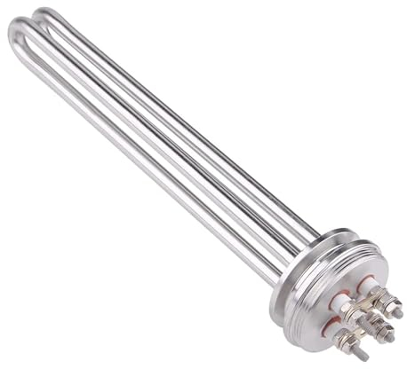 Élément chauffant pour l'eau SUS304 1.5 ''élément Chauffant Électrique De Brassage De Thermoplongeur À Trois Pinces For La Chaleur De L'eau Liquide 2500 W/3500 W/4500 W Chauffage Efficace(Dark brown,S