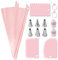 Kit di boccole di glassa per pasticceria, tasche a bussola riutilizzabili | Set di 15 tasche a bussola riutilizzabili, sicure e facili da pulire, kit di tubazioni di glassa, design complesso