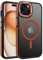 VENINGO Magnetic for iPhone 15 Plus Case, Compatible with MagSafe Matte Translucent Shockproof Protective Women Man Girls Case with Side Grippy Stripes for iPhone 15 Plus,Orange