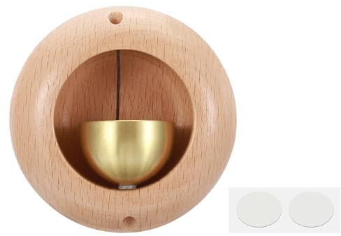 PATIKIL Shopkeepers Bell, Wood Door Chime Hanging Magnetic Door Bell Jingle Bells Animal Metal Doorbell with Self-adhesive for Door Opening Business When Entering Decoration, Beige, Egg