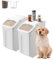 VEVOR Conteneur de Stockage de Riz 20 L 2PCs, Boîte de Conservation Alimentaire Hermétique, Bac à Céréales avec Roues et Tasse à Mesurer, Rangement pour Nourritures d’Animaux de Compagnie Ingrédients