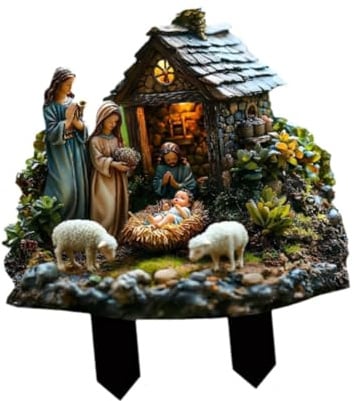 TTETTZ Weihnachten Outdoor Krippe Dekoration Ornament Pfähle Hof Blumentopf