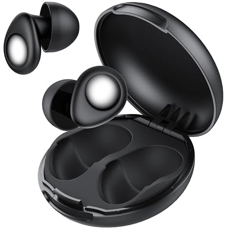 Ear Plugs for Sleep,Noise Cancelling Earplugs Hearing Protection for Sleep/Concentration/Travel/Work/Concerts, Ultra Comfortable Reusable Silicone Ear Plugs, with 8 Tips(XS/S/M/L) and Case