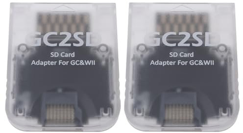 Create idea 2X Adaptateurs Carte Stockage 512 Go 45 X 35,5 X 7 Mm GC2SD Micro Lecteur de Carte Compatible avec Gamecube Les Consoles Wii Transparent