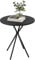 Outsunny Gartentisch Ø60 x 70 cm, Wetterfest Balkontisch aus Stahl, Runder Esstisch mit Fußpolster Outdoor Campingtisch Beistelltisch, Terrassentisch für Garten Terrasse Balkon Schwarz