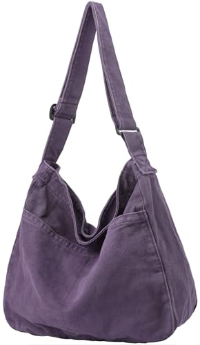 DAINAOTM Bolso Bandolera De Lona Informal Canvas-Tragetasche für Damen, große Hobo-Umhängetasche, Schultertaschen