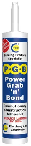 C.T.1 – C-Tech P.G.B Power Grab 'n' Bond Heavy-Duty Construction Adhesive – 290ml | High Initial Grab – Solvent-Free | TRI-BRID® Polymer Technology | Bonds Concrete – Stone – Wood – Metal – Glass
