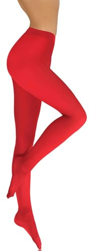 Damen Strumpfhose Bunt 40 Blickdicht Mikrofaser Edelstahl Stockplatte, rot, XXL