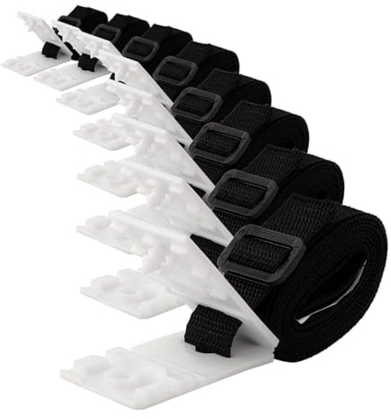 ROMISBABA Kit Complet de Sangles Robustes pour Bâche de Piscine Attaches Réglables Durables Corde Résistante Relâchement pour Enrouleur de Couverture Solaire