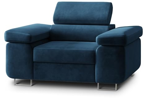 Masseno Ohrensessel Calvo M, Lounge Sessel, mit Armlehnen, Komfort Polsterstuhl für Esszimmer, Wohnzimmer, Bein aus Metall, Monolith 77