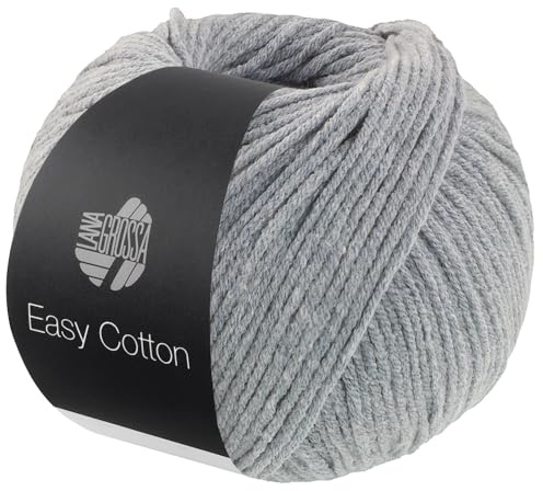 LANA GROSSA Easy Cotton | Multifile Baumwollmischung | Handstrickgarn aus 50% Baumwolle & 50% Polyacryl | 50g Wolle zum Stricken & Häkeln | 123m Garn FB 19