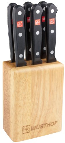 Wüsthof Gourmet - Juego de cuchillos para carne, 7 piezas, roble