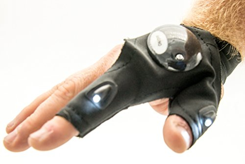 PROtastic® Fingerloser Handschuh mit LED-Taschenlampe für Fotografen, Angeln, Jagd usw. (1 Stück)