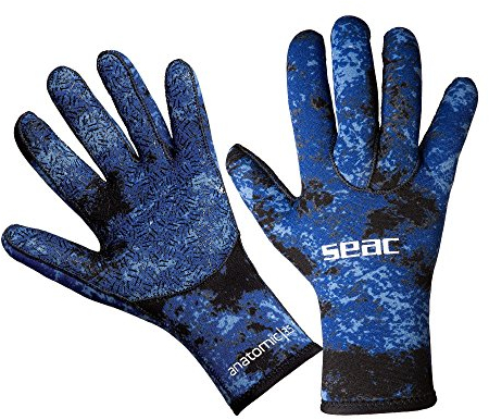Seac Anatomic Camo Gloves, Tauchhandschuhe aus 3,5mm-Neoprene für Freitauchen und Unterwasserjagd in Tarnfarben