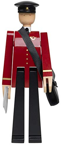 Kay Bojesen Postbote Figuren 20 cm Holzfiguren Originaldesign, schwarz