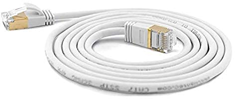 wantecWire Extra dünnes Patchkabel CAT.7 Kabel, CAT.6 Stecker SSTP geschirmt, Länge 0.2 m, weiß