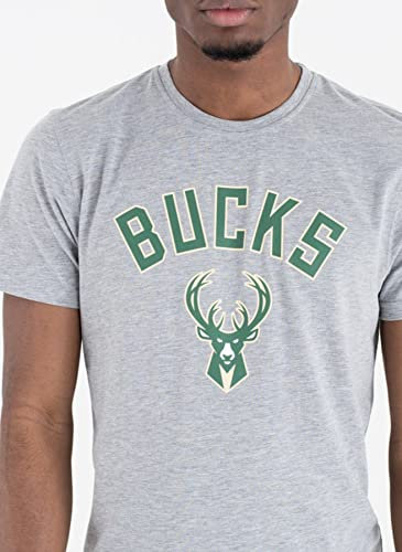 New Era - NBA Milwaukee Bucks Team Logo T-Shirt - Grau