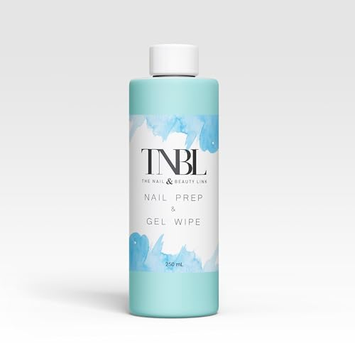 TNBL Nail Prep + Gel Wipe Salon Professional Quality Gel Polish Residue Cleaner Remover Preparation & After Care, Multi-Purpose for Sanitising Nail Plate & Removing Stickyness … (250ML)