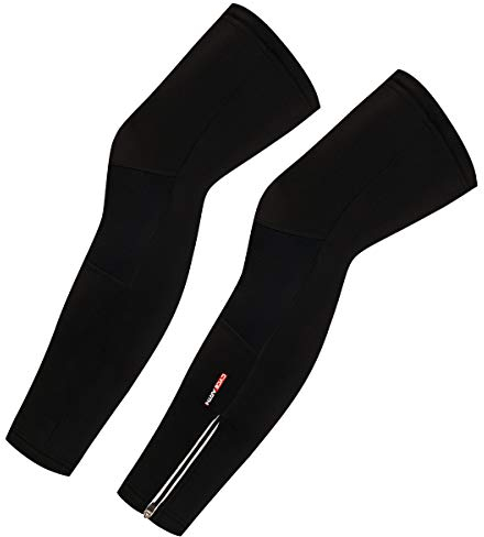 CYCEARTH Men Cycling Winter Thermal Fleece Warm Leg Warmers Windproof MTB Road Bike Legs Covers Sport Bicycle (Full Black,Medium)