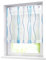 Voile Raffrollo mit Wellen Druck Design Rollos Schlaufen Transparent Vorhang (BxH 60x140cm, Blau mit U-Haken)