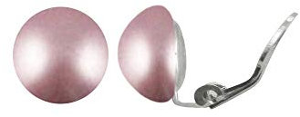 Eternal Collection Demie Powder Rose Pink Domed Pearl Sterling Silver Stud Clip On Earrings Pink 1