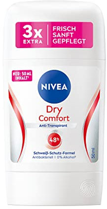 NIVEA Dry Comfort Deo Stick (50 ml), Anti-Transpirant für ein trockenes Hautgefühl, Deodorant mit 48h Schweiß-Schutz-Formel und 2 antibakteriellen Wirkstoffen