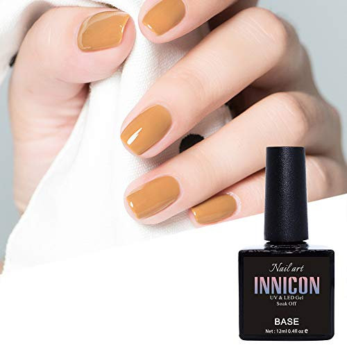 INNICON Base Coat Gel 12 ml, UV/LED Semipermanente Umweltfreundliches Gel Polnischer Nagelstudio Einweichen Geschenk f¨¹r Weihnachten Base Coat Gel