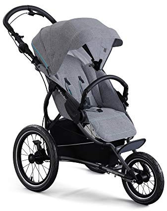 X-lander Buggy X-RUN Kinderwagen Sportbuggy bis 25kg Sportwagen Buggy mit Luftreifen Kinderwagen Laufen Skaten Kinderbuggy Geländebuggy klappbar (Azure grey)