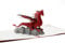 design3dkarten® Roter Drachen, Bestie, Flugdrachen, Fantasy Fabelwesen, 3d Klappkarte, Pop Up Karte, Glückwunschkarte, Grußkarte, Geschenkkarte