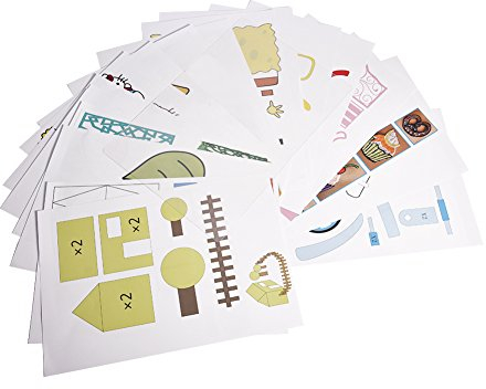 PUSOKEI 20 Stück 3D-Stift-Vorlagenpapier, 3D-Stiftdruckpapier Malerei-Graffiti-Vorlage, 3D Stift Vorlage, 3D Drucker Zeichnungsformen, 40 Cartoon-Muster für Kinder DIY
