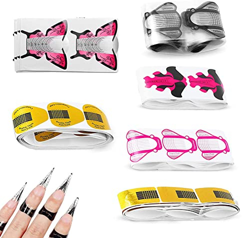 Pack of 600 Nail Stencils Nail Art Nail Shape Stencil Self Selbstklebende Nail Art Forms Aufkleber DIY Nagel Gel Nagelspitzen für künstliche Fingernagel Nagel Kunst Spitzt Verlängerungs Werkzeug