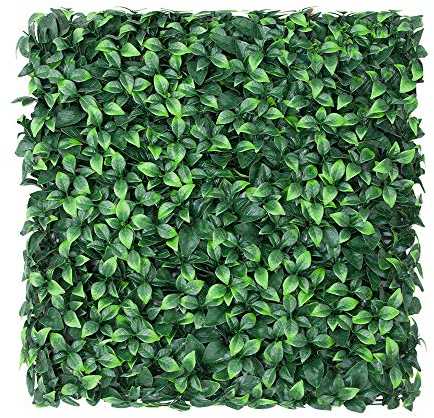 ECOOPTS Sichtschutzzaun, 50,8 x 50,8 cm, künstlicher Gardenienzaun, Grün-Panel, Sichtschutzzaun, Efeu, Dekoration für Zuhause, Hinterhof, Terrasse, drinnen und draußen (6 Stück)