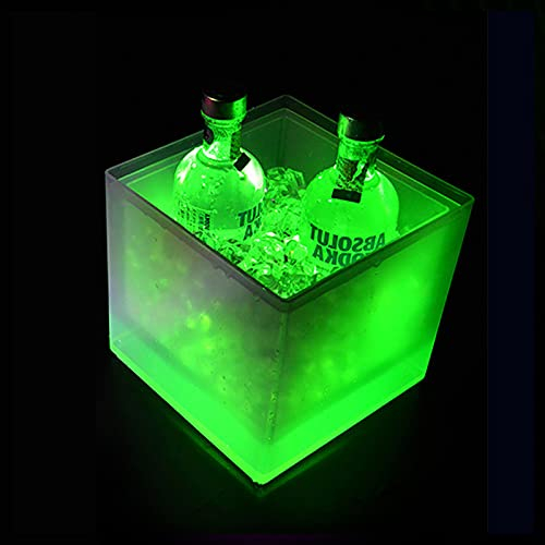 UYUH Seau à glace LED de grande capacité pour vin, vin, cocktail, bière, jus, boissons, bar (vert)