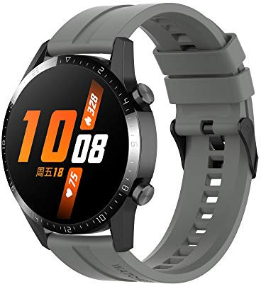 Wownadu 22 mm Correas Compatible para Huawei Watch GT 5/4 / 3/2 / 1 46 mm Correa Mujer Hombre Pulsera Recambio Sport Silicona Band Gris (Keine Uhr)