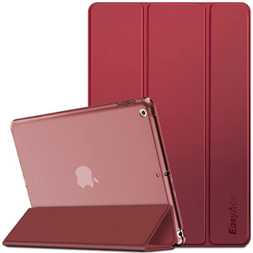EasyAcc Coque Compatible avec iPad 6ème/5ème Génération 9.7 2018/2017, Ultra Fin Étui de Protection Semi-Translucide Mat avec Fonction Support, Vin Rouge