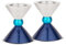 Zion Judaica Lot de Bougies Chauffe-Plat Modernes ou Chandeliers fuselés épais en métal anodisé Bleu et argenté pour Pâque, Bat Mitzvah, Saint-Valentin