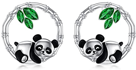 Panda Ohrringe Mädchen 925 Sterling Silber Panda Geschenk Tier Ohrringe Kinder Ohrringe Panda Schmuck Geschenk für Frauen Mädchen Kinder
