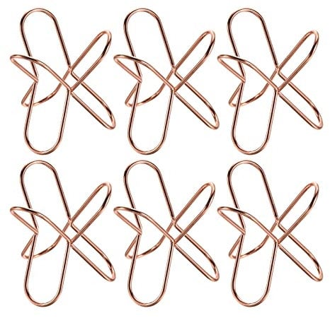 PATIKIL Air Plant Holder Organizer, 6Pcs Irregular Shape Metal Small Flower Pot Display Stand Container for Home Bedroom Office Decor, Rose Gold